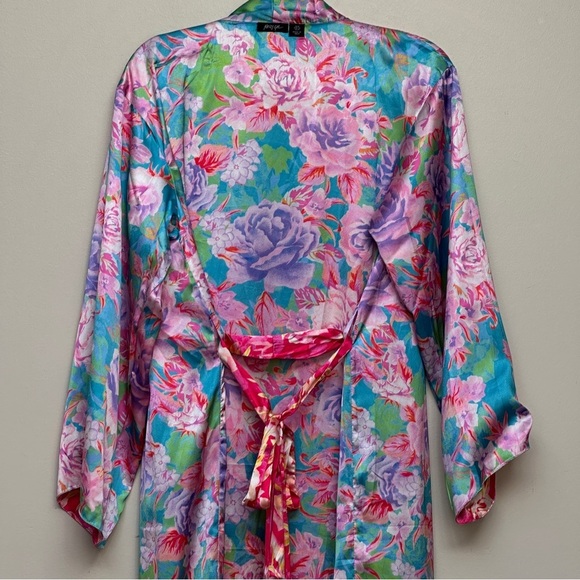 NASTYGAL Satin Floral Reversible Maxi Robe Size 4 - Picture 7 of 10